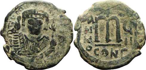 Ancient Byzantine coin of Tiberius Constantine 578-582 AD minted in Constantinople